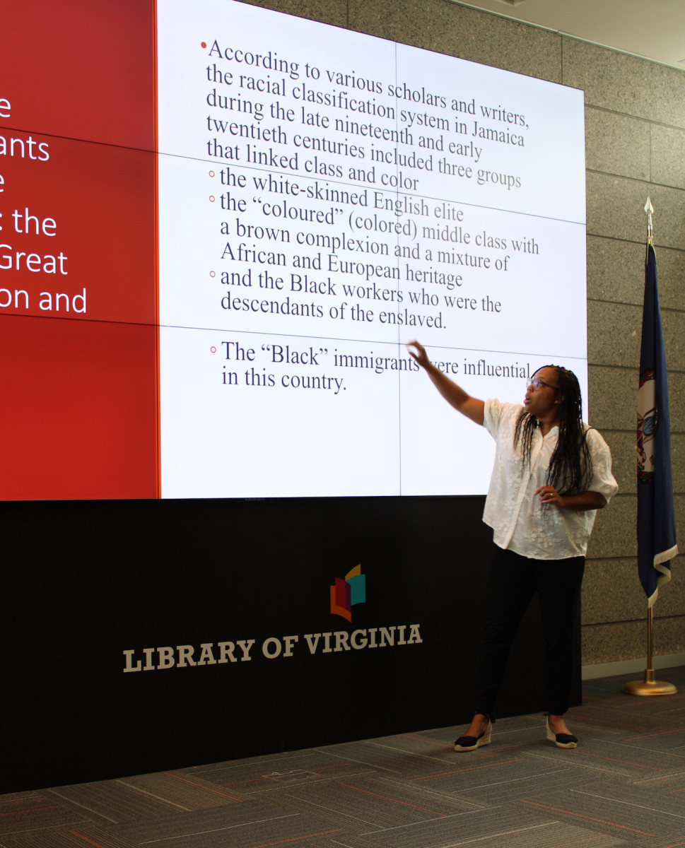 Janira Teague, historian and member of our 2022–23 Virginia HBCU Scholars Fellowship cohort - Photo courtesy of the Library of Virginia