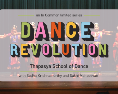 Dancers in traditional Indian attire perform during "Dance Revolution" by Thapasya School of Dance.